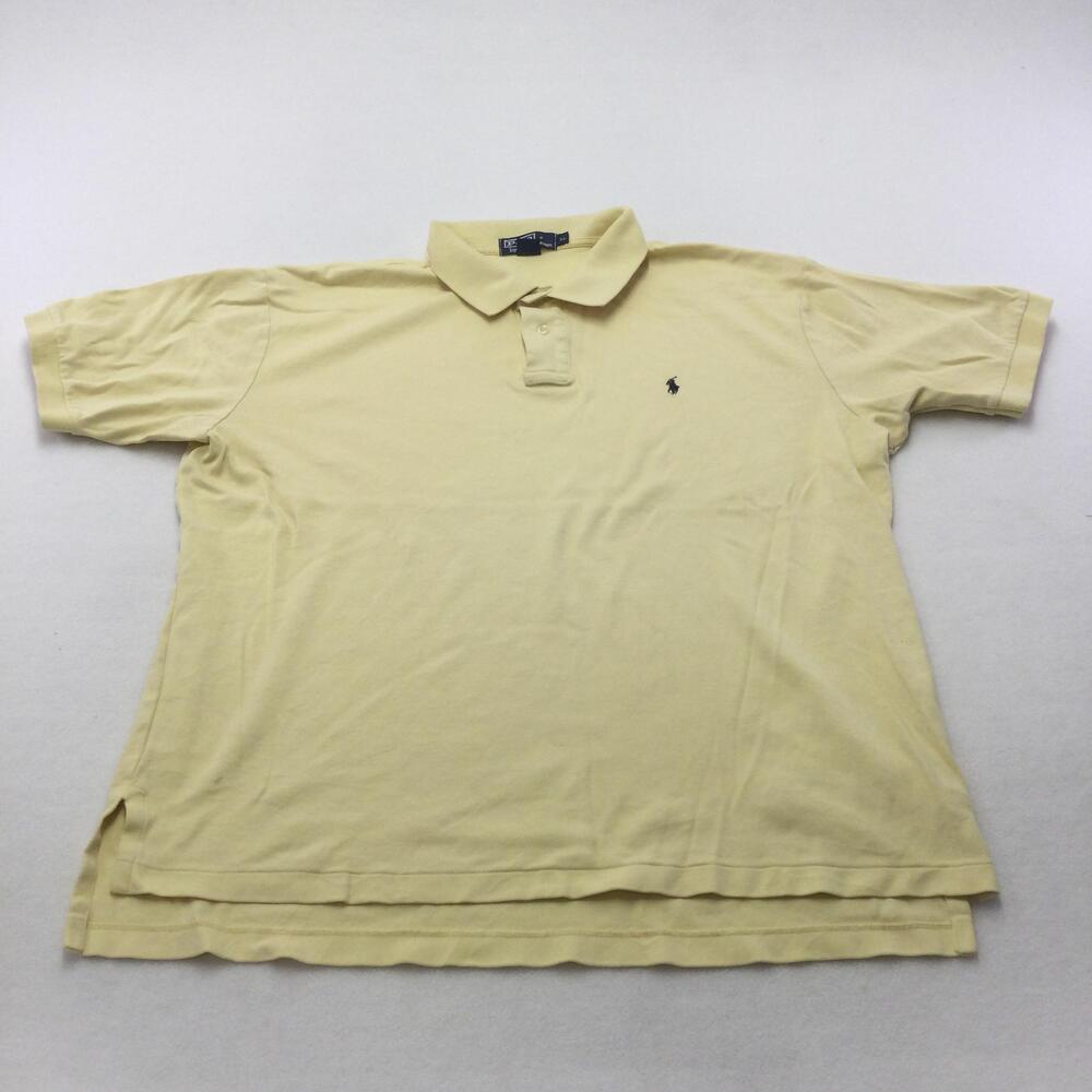 Polo By Ralph Lauren Polo Shirt Mens XL Yellow Short Sleeve 100% Cotton